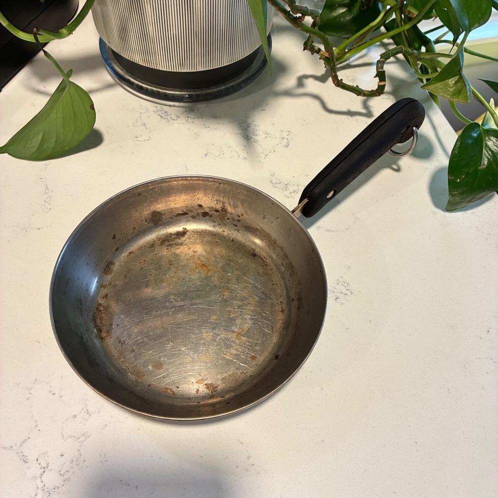 Revere Ware Frying Pan 6" Copper Bottom Bakelite Handle MCM Farmhouse Rustic USA